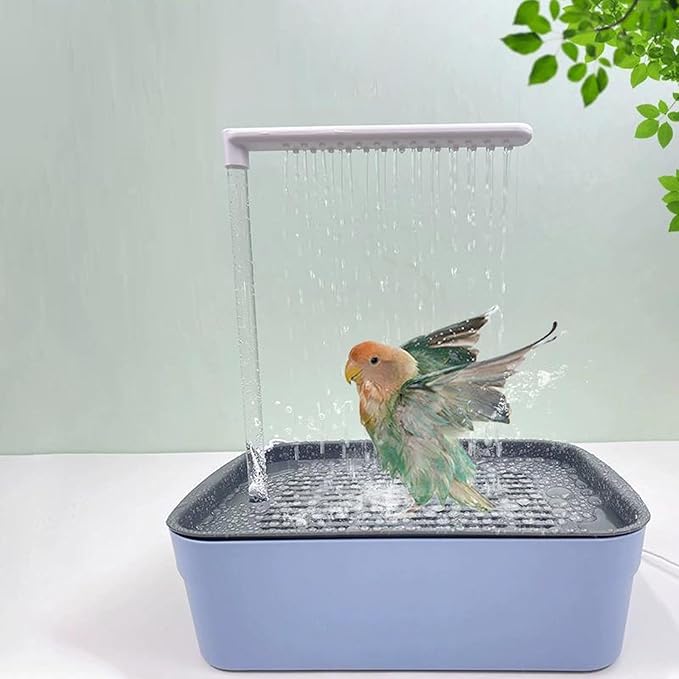Bird Bath Shower Tub, Parrot Bathtub Bird Automatic Bath Shower, Water Cycle Parrot Circulating Shower, Automatic Parrot Bath Fountain, USB Electric Bird Bathtub with Shower, Pet Bird Bath (Dark)