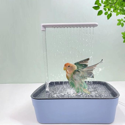 Bird Bath Shower Tub, Parrot Bathtub Bird Automatic Bath Shower, Water Cycle Parrot Circulating Shower, Automatic Parrot Bath Fountain, USB Electric Bird Bathtub with Shower, Pet Bird Bath (Dark)