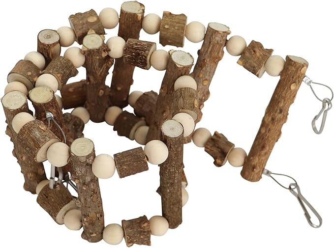 Natural Pepper Wood Hanging Pet Chewing Bridge, Rat Hamster Climbing Accessories, Suitable for Bird Parrot Rat Squirrel Sugar Gliders