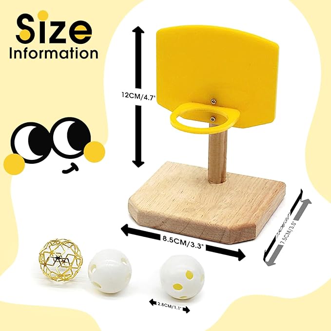QBLEEV Bird Basketball Toy - Parrot Activity & Foraging Toys, Bird Training Gym