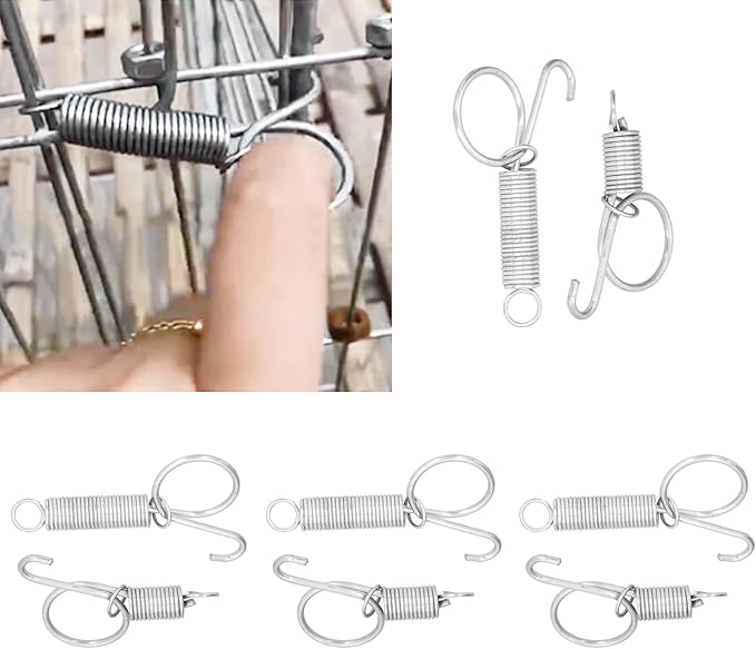 Spring Cage Door Hook, 20PCS Cage Door Spring Hook Metal Finger Spring Latch Hook for Fixing Rabbit Pet Cage Door Farming Equipment(S)