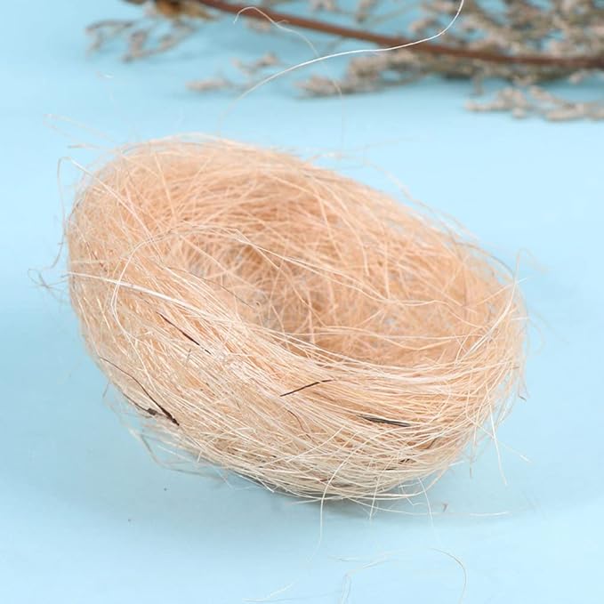 Hemoton 20Pcs Artificial Bird Nest, Rattan Birds Nest Crafts, Easter Bird Nest Decorating Kit for Crafts, Easter, Party, Wedding, Patio (Flaxen)
