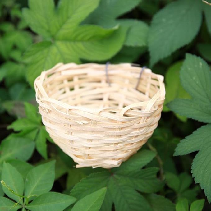 20pcs Woven Bird Breeding Nest Bed Birdhouse Hook Included for Finch
