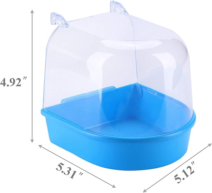 kathson Parrot Bath Box Bird Cage Accessory Supplies Bathing Tub Bath for Parakeet Pet Brids Canary Budgies Parrot (Random Color)