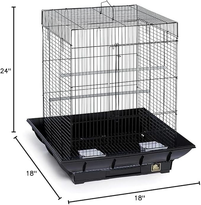 HomeStock Mountain Majesty Clean Life Bird Cage with Spacious Interior, Durable Build, Easy-to-Clean Features, and Secure Design for Birds' Comfort Black