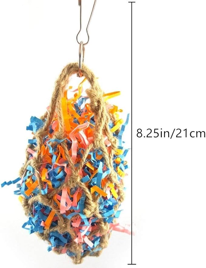 Litewoo Bird Foraging Shredding Nest Chew Hanging Toy for African Grey Cockatoos Conure Parakeet Quaker Cockatiel Cage Accessories