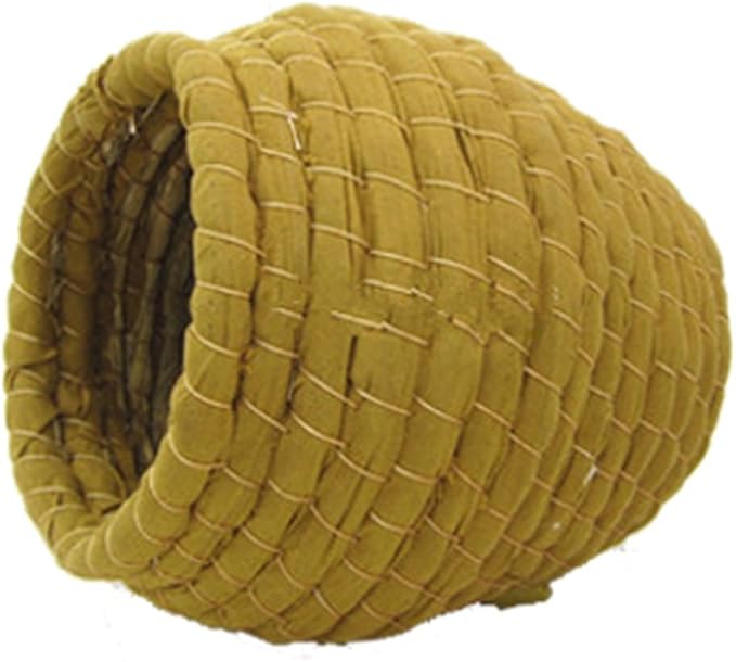 Pet Products Bird Nest Handwoven Straw House for Parakeets Cockatiels Parrot Budgie Or Small Pet (XL, Yellow)