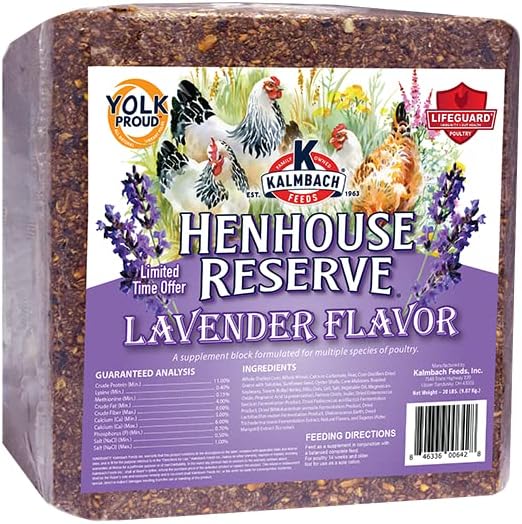 Kalmbach Feeds Henhouse Reserve Lavender Flavored Treat Block for Chickens, 20 lb