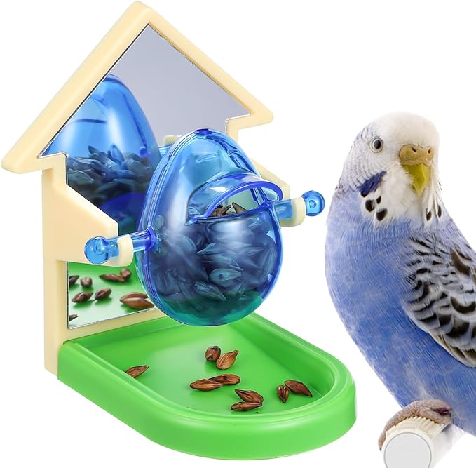 Parrot Food Leakage Toy Bird Treat Dispenser Lightweight Foraging Training Toy Easy Install 3.85X3.14X3.14In for Cockatiel Budgie Parakeet