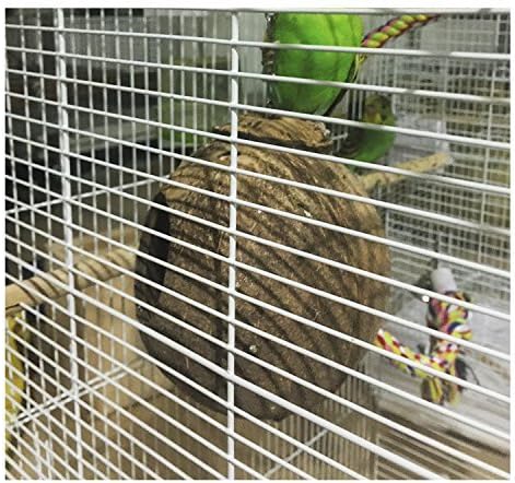 Hypeety Natural Coconut Hideaway Parrot Birds Toys Decorative Bird Nest Cage House for Pet Parrot Budgies Parakeet Cockatiels Conure Canary Finch Pigeon Cage Hamster Rat (Nest Cage Only)