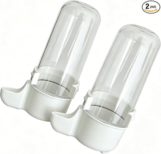 Automatic Bird Water Dispenser Cage Hanging Water Feeder with Anti-Spill Design for Parakeet Canary Small Parrot Lovebirds (2PCS 240ml Water Dispenser)