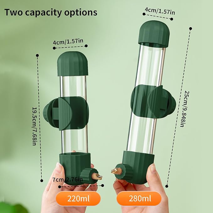 AOTU 7.4 Fl Oz Bird Water Dispenser Automatic Bird Water Feeder for Cage Parakeet Water Dispenser, Clear Cage Water Drinker for Cockatiels parakeet Budgies Green-cheeked Conure African Grey Sun Conure