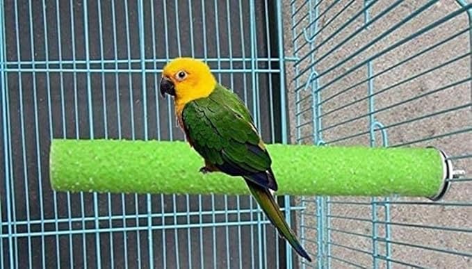 Litewoo 4 PCS Bird Perch Stand Toy Parrot Wooden Stand Platform Colorful Sand Paw Grinding Stick Trim Beak for Small Medium Parakeet Cockatiel Cockatoo Conure Lovebird Finch Cage Accessories