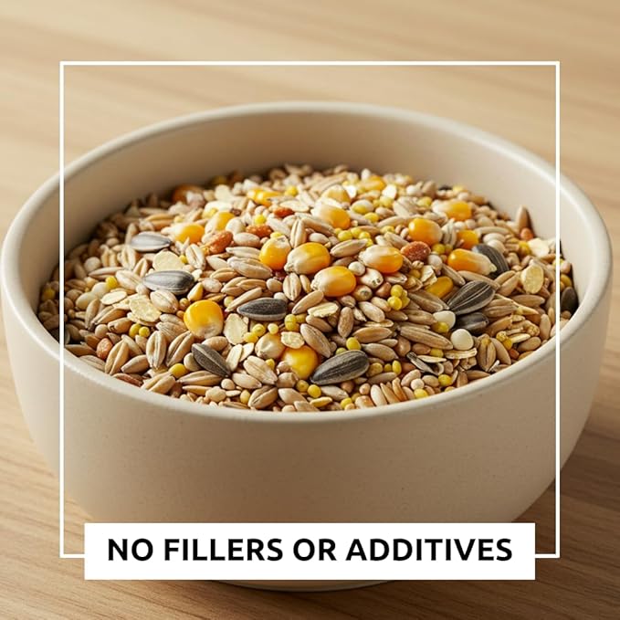 CZ Grain Premium Scratch Grains Bird Feed - Corn, Sunflowers, Wheat, Oats, Barley, Milo and Millet - Well Balanced Mix for Great Nutrition for Chickens and Ducks - Balanced Energy (5 Pounds)