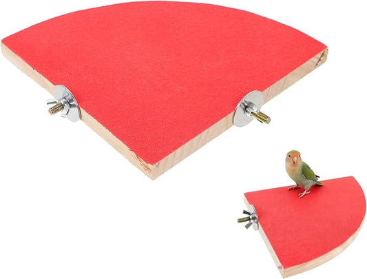 Bird Perch Stand Toy, Wood Parrot Stand Platform, Bird Cage Accessories Exercise Toys for Pet Parrot Cockatiels Lovebirds (Random Color, 7.1 Inch)