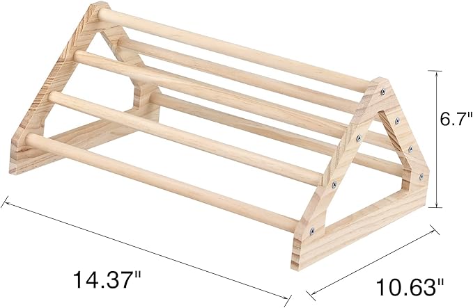 Wooden Chick Perch Stand, Pine Chicks Roosting Bar, Jungle Gym Perch Toys for Chicken Coop & Brooder, Bird Perch for Baby Chicks & Parrots (Large)