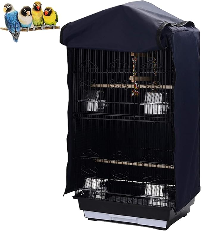 QBLEEV Birdcage Covers, Parrot Large Cage Cover Shade, Pet Universal Blackout Windproof Light-Proof Sleep Reduces Distractions Night Accessories Cloth Without Cage-14.1x18.5x35.4in (LxWxH)