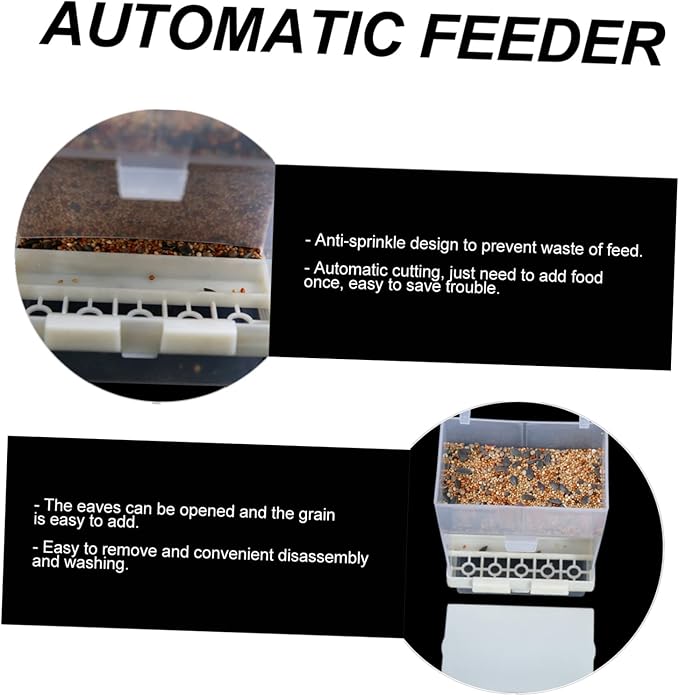 POPETPOP Parakeet Feeder No Mess-Caged Bird Feeder Parrot Automatic for Finch Canary Cockatiel Parakeet Food Container Bird Cage Accessories