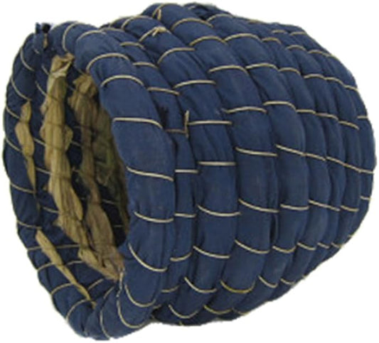 YJJKJ Pet Products Bird Nest Handwoven Straw House for Parakeets Cockatiels Parrot Budgie Or Small Pet (L, Blue)
