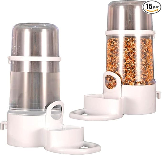 Automatic Bird Food Feeder Bird Seed Bowl with Clip Parrot Dispenser Bottle Food Cup Bowls for Parrot Cage