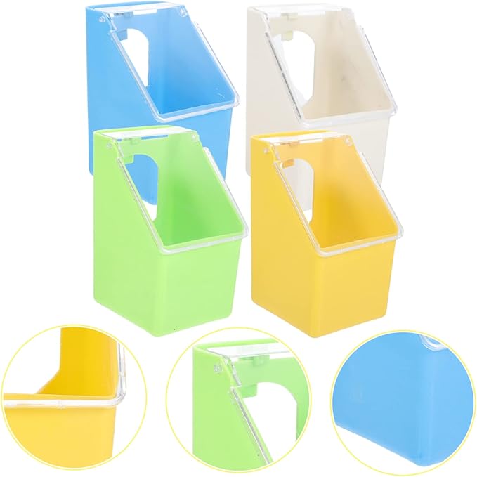 4pcs Multifunctional Hanging Pigeon Feeder Box Easy to Install Bird Cage Water Container for Pigeons Capacity Design for Convenient Feeding for Pet Shops and Bird Owners