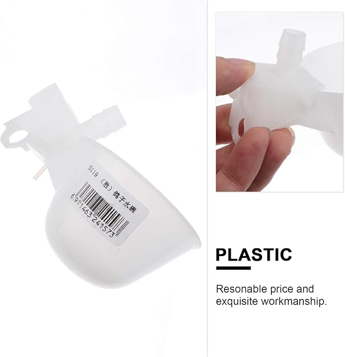 YARDWE 20PCS Automatic Pigeon Water Feeder Plastic Poultry Drinking Bowl Practical Quail Waterer Bird Supplies for Pigeon Chicken, White