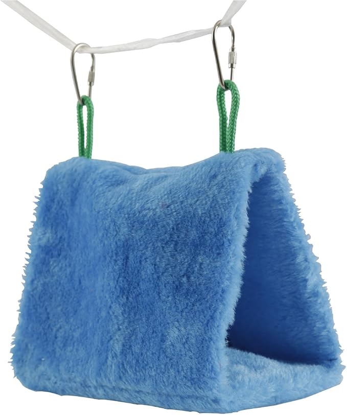Winter Warmth Bird Nest House Hanging Hammock Bird Cage Bed Hut Cabin for Parakeet Parrots Hamsters Canary(Blue,12.6Lx6.7Wx9.1H(in))