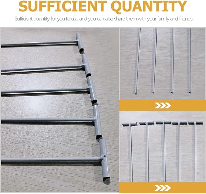 Amosfun 45pcs Pigeon Cage Door Bird Entrance - Iron T Shape One Way Bar Curtain for Bird Cages