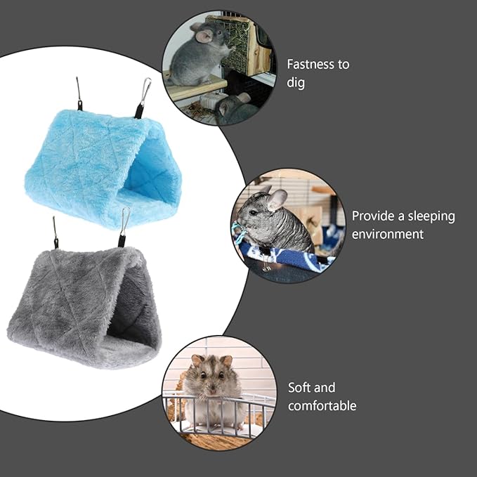 Parrot Hanging Tent Warm Triangle Bird Nest Hammock Bed for Cage Small Birds 6.69X6.29X4.33 Inch Cozy Resting Place for Pet Birds