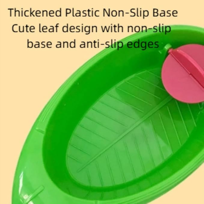 2PCS Multi-Function Bird Bath & Feeder Set, Cute Leaf Shape Bathing Tub with Wheel Toy, Bird Feeder with Flower Shape Mirror & Ringing Bell for Canary Finch Budgie Lovebird Conure