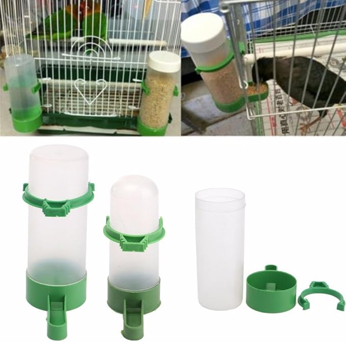 Ochine 4Pcs Automatic Bird Water Feeder & Dispenser, Plastic, Durable, Removable, Clean, for Parrot, Budgie, Cockatiel, Lovebirds, Chicken