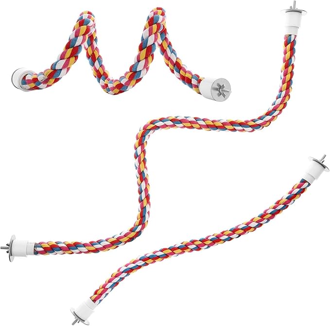 Bird Rope Perches,Parrot Toys 36 inches Rope Bungee Bird Toy (36 inches)[1 Pack]