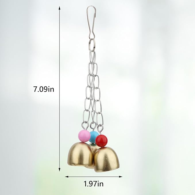 Hypeety Bird Bell Toy Cage Toys Parrot Macaw African Greys Amazon Parakeet Cockatiels Cage Hanging Swing Toys (7.87"/20cm)