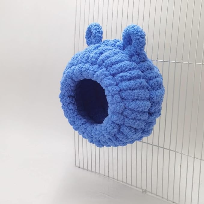 Winter Warm Bird Nest Bed Hanging Hammock Snuggle Hut Parrot House Tent Toy Bird Cage Perch for Bird Budgies Lovebird Finch Hamster Chinchilla Guinea Pig (Blue)