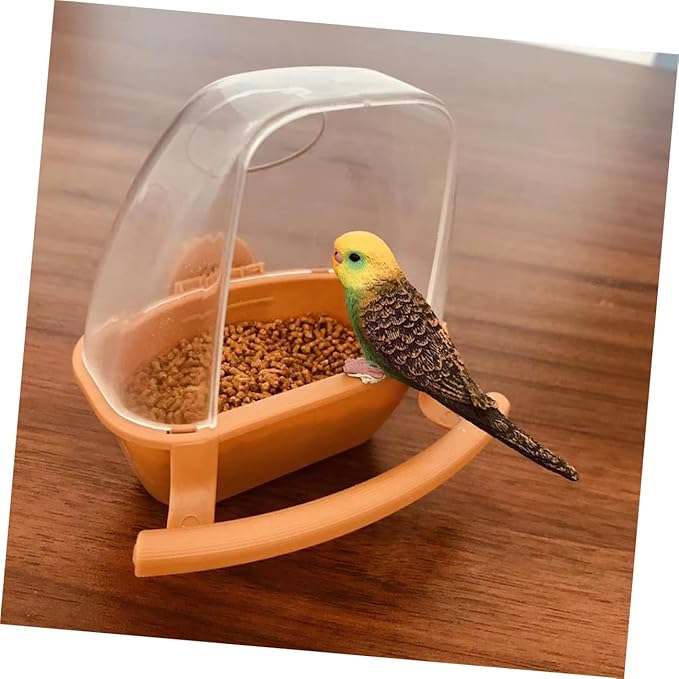 POPETPOP 2pcs Food Water Bird Cup Hooded Bird Cage Plastic Cup Food Bowl s Waterer Feeder Dispenser