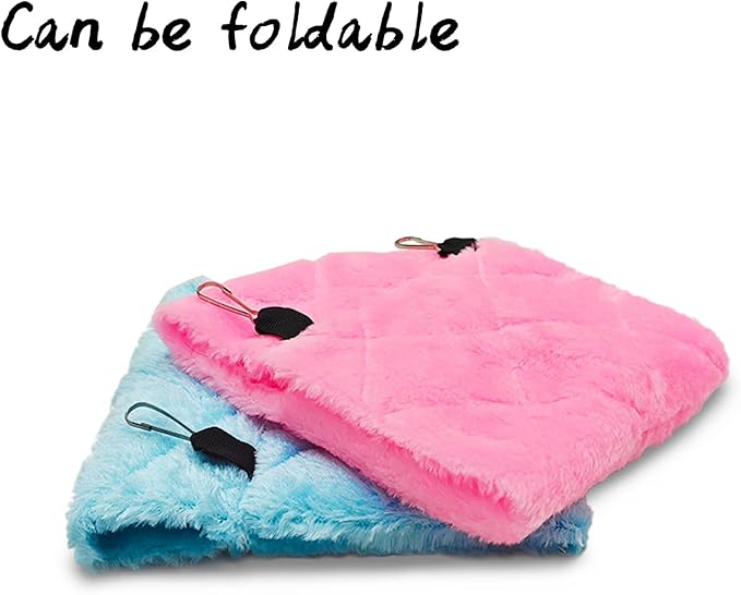 2Pcs Bird Tent Plush Hammock Hanging Warm nest 6.3''X5.1''X4.7'' Cage Parrot Snuggle Sleeping Bed hut Hideout Cave for Eclectus Parakeet Cockatoo Cockatiels Conure Lovebird