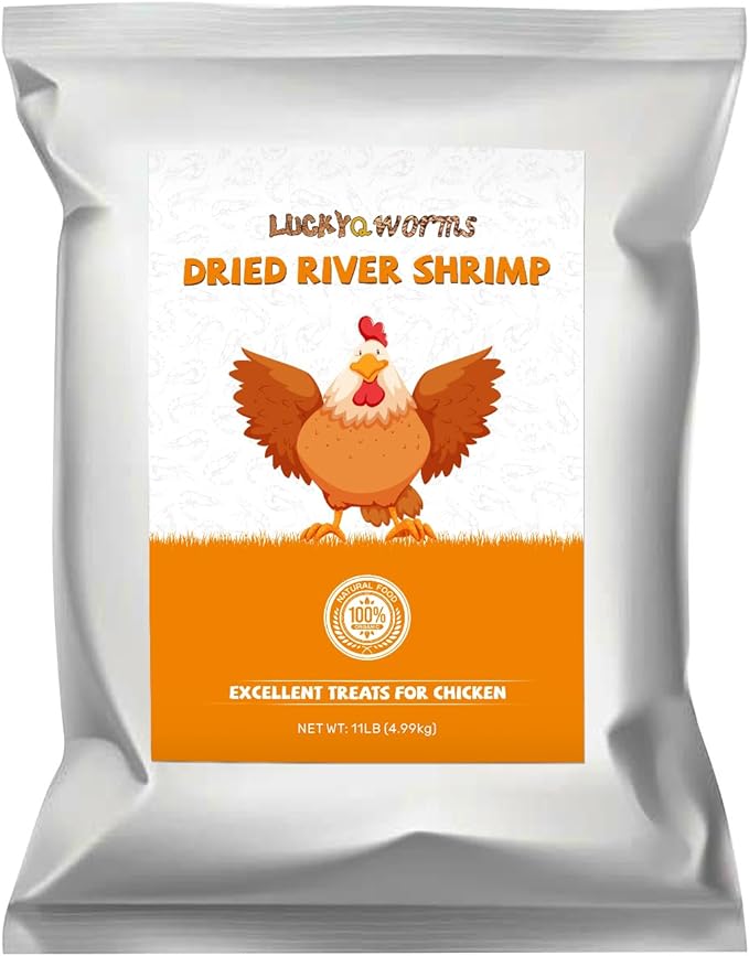 5lb Dried River Shrimp for Chicken, High Protein Freeze Red Dried Shrimp All Natural Treat for Turtles, Reptiles, Fish & Poultry, Perfect for Aquariums, Ponds, Backyard Chickens and Birds