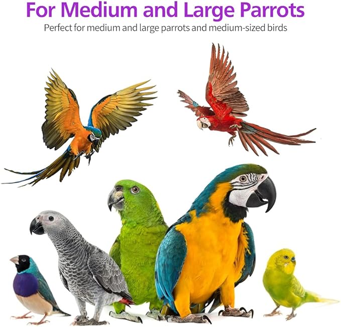 RUBY.Q Large Parrot Toy, 20in Bird Parrot Toy, Multicolored Natural Wooden Bird Chewing Toys for Large Macaws, African Grey and a Variety of Amazon Parrots
