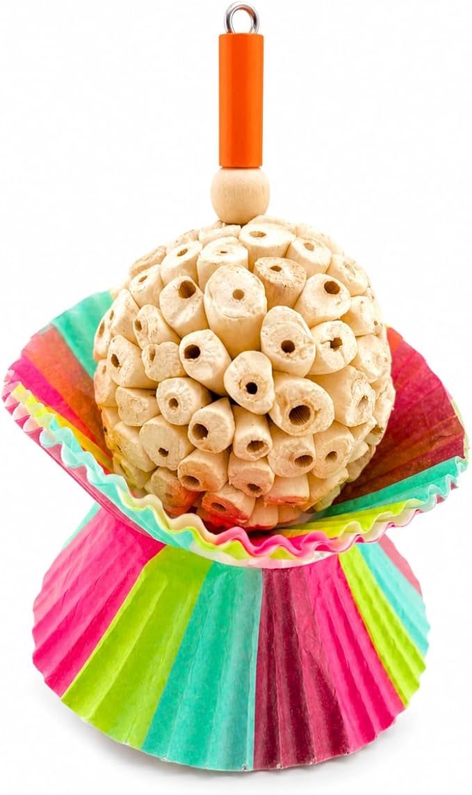 Bonka Bird Toys 1925 Cake Natural Sola Shred Forage Chew Treat Parrot Parrotlet Budgie Cockatiel Parakeets and Other Similar Birds