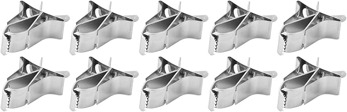 10 Pcs Bird Cage Seed Feeder Parrot Fruit Vegtable Clips, Stainless Steel Parrot Vegetables Feeder Clips for Bird Hamster Cockatiel Parro