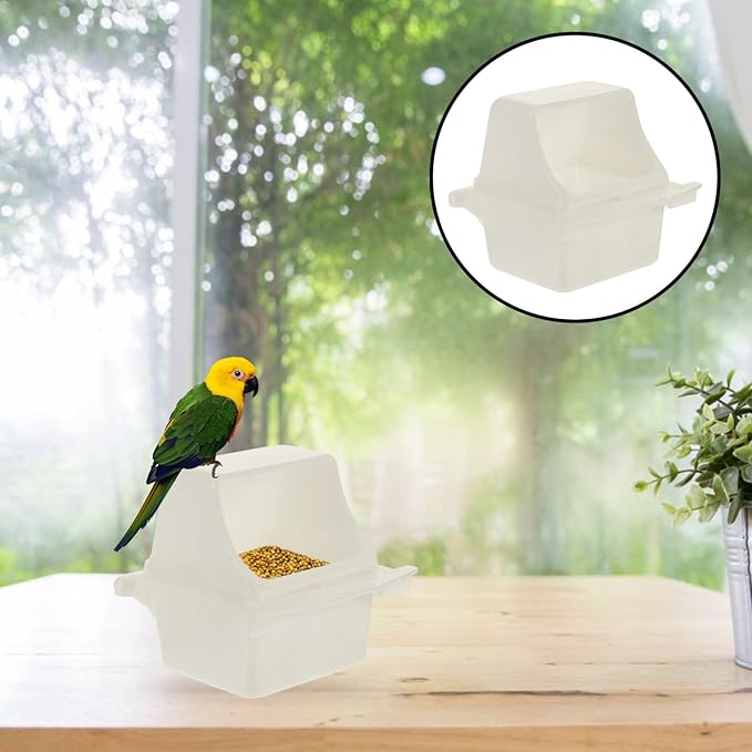 4pcs Plastic Bird Feeder Weatherproof Bird Cage Feeding Station for Parrots Clean Birdhouse Accessories for Various