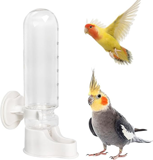 Automatic Pet Bird Water Feeder, Bird Water Dispenser for Cage, Bird Cage Suspended Automatic Water Dispenser, Bird Feeders for Parakeet Budgie Cockatiel Lovebirds Canary Finch (150ml)