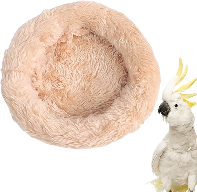 Bird Cotton Nest, 4.33in Bird Sleeping Tool with Thickened Edge Shell Parrot Warm Nest Mat Warm Pad for Lovebirds, Budgies, Parakeets, Cockatiels Medium Size Bird Accessories