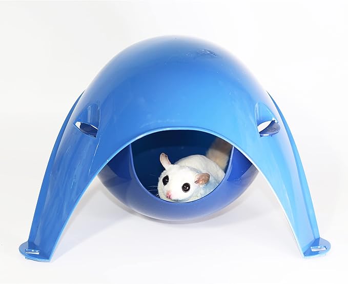 Exotic Nutrition Nap Nook - Unique Nest Pod Cage Accessory Toy - Use Grounded or Hanging - Sugar Gliders, Hamsters, Mice, Rats, Birds, Degus, Chinchillas, & Other Small Pets (Small)