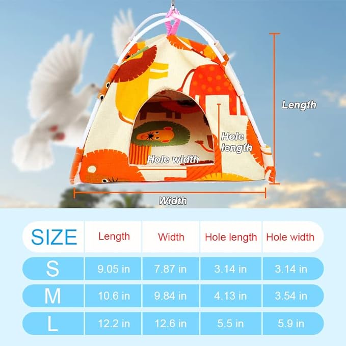 FEimaX Bird Nest House Hanging Hammock Finch Cage, Snuggle Hut Tent for Small Medium Parrots Parakeet Lovebird African Grey Budgies Cockatiels