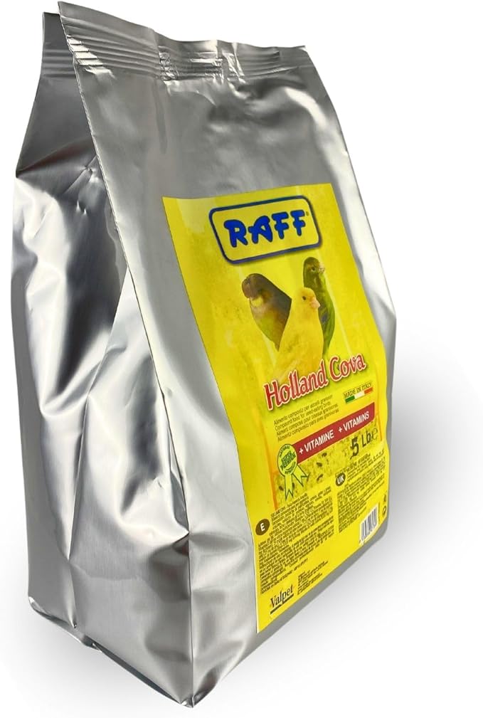 Raff Holland Cova Feed for Yellow Factor Bird - Soft Food Supplement with Vitamine for Seed-Eating Birds, Ideal for Canaries, Goldfinches, and Small Exotic Birds (5Lb)