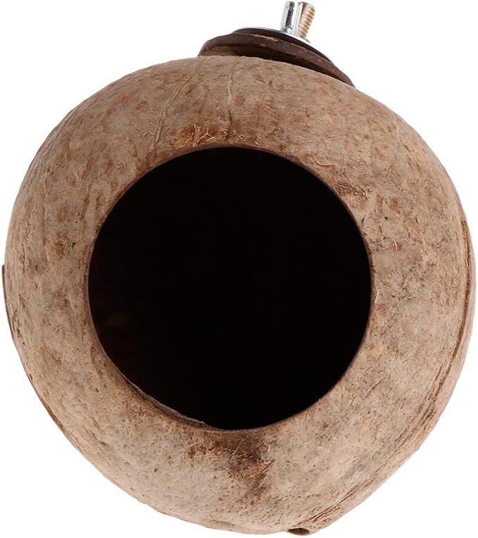 MOMU Parrot Nest Natural Coconut Shell House Cage Feeder Parakeet Birds Squirrel Hamster Toys Pet Breed Decoration Supplies Pendant