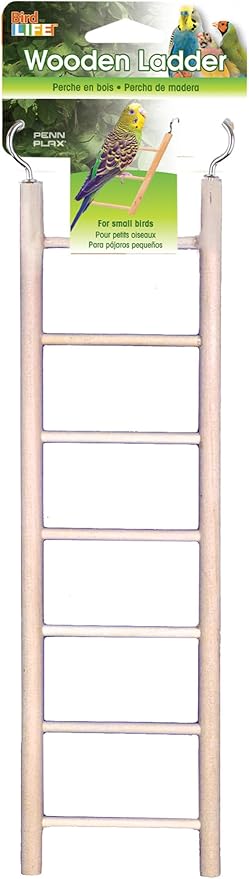 Penn-Plax 7-Step Wooden Bird Ladder | Provide Exercise and entertainmet for Your Bird | Looks Great | Durable and Safe
