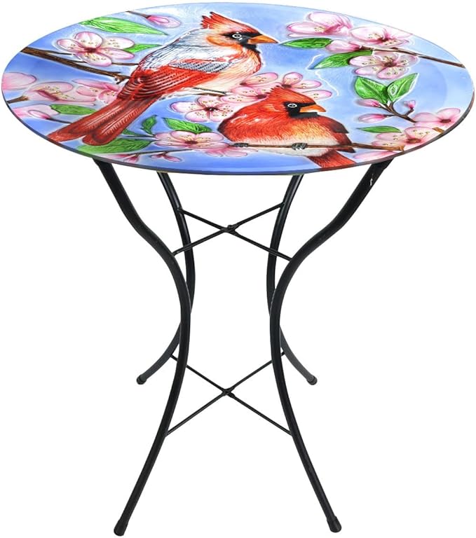 Briarwood Lane Cherry Blossoms Glass Birdbath
