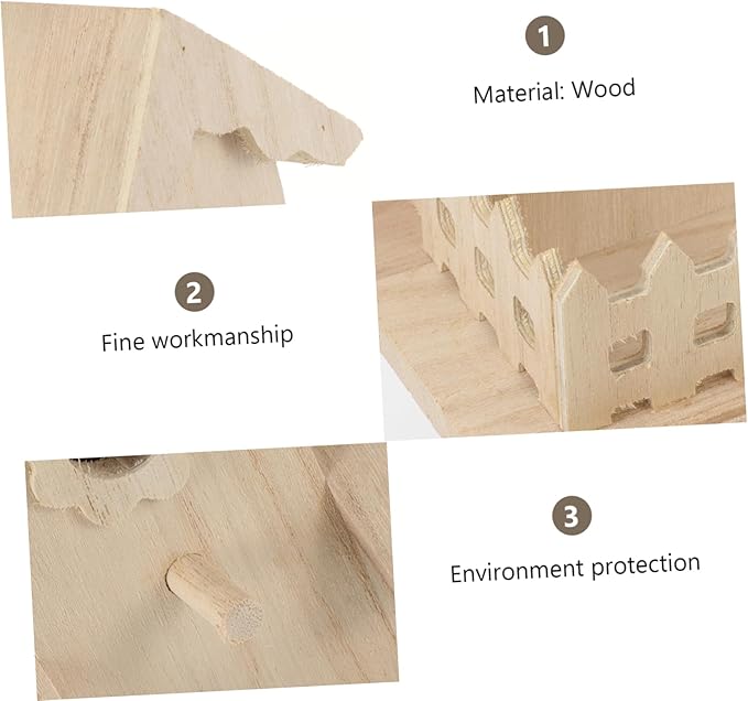 SUPVOX Solid Wood Bird Nest Hanging House 7.87X4.92X7.87 Inch Wooden Birdhouse for Garden Indoor Outdoor Decor Cozy Nest for Small Birds and Pets